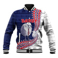 Personalised New Zealand Father's Day Baseball Jacket Daddy Kiwi Bird Silver Ferns
