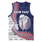 Personalised New Zealand Father's Day Basketball Jersey Daddy Kiwi Bird Silver Ferns