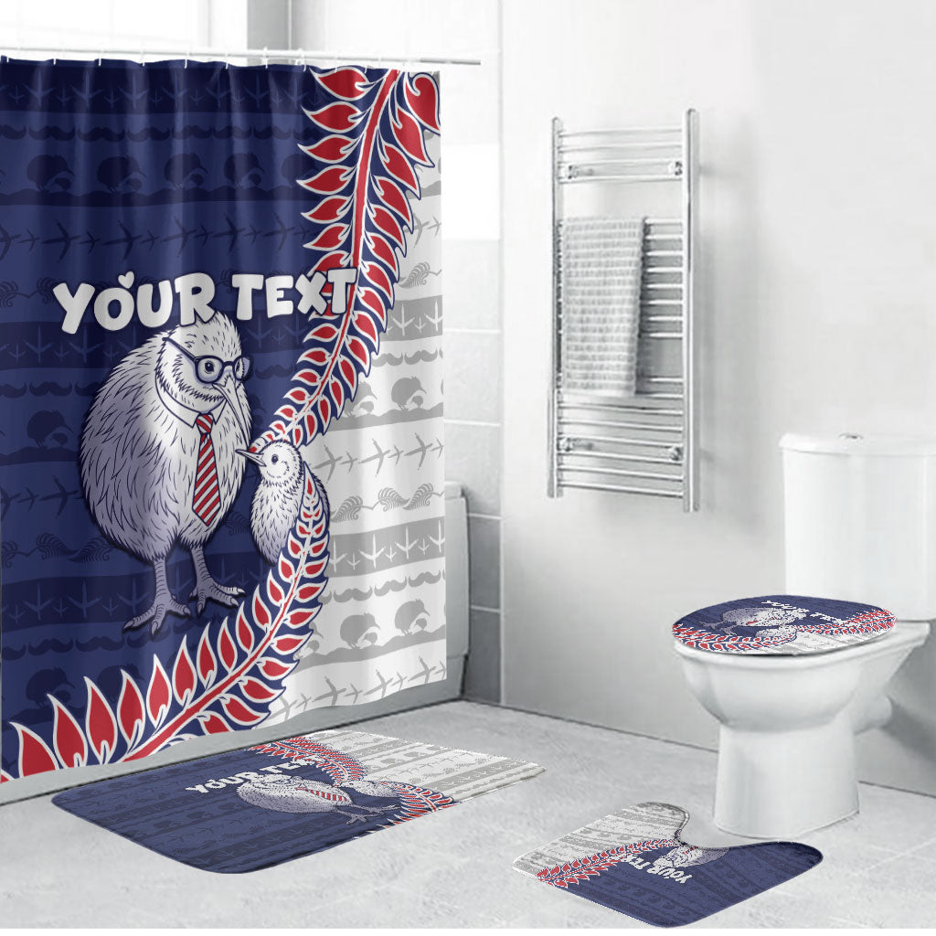 Personalised New Zealand Father's Day Bathroom Set Daddy Kiwi Bird Silver Ferns