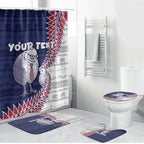 Personalised New Zealand Father's Day Bathroom Set Daddy Kiwi Bird Silver Ferns