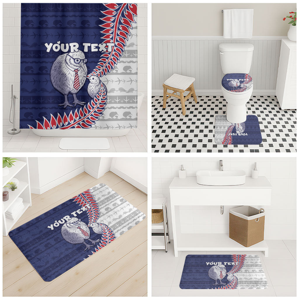Personalised New Zealand Father's Day Bathroom Set Daddy Kiwi Bird Silver Ferns