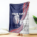 Personalised New Zealand Father's Day Blanket Daddy Kiwi Bird Silver Ferns