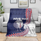 Personalised New Zealand Father's Day Blanket Daddy Kiwi Bird Silver Ferns