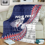 Personalised New Zealand Father's Day Blanket Daddy Kiwi Bird Silver Ferns