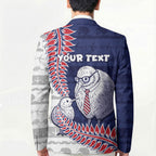 Personalised New Zealand Father's Day Blazer Daddy Kiwi Bird Silver Ferns