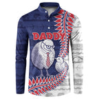 Personalised New Zealand Father's Day Button Sweatshirt Daddy Kiwi Bird Silver Ferns