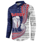 Personalised New Zealand Father's Day Button Sweatshirt Daddy Kiwi Bird Silver Ferns