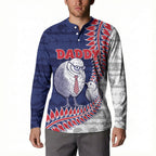 Personalised New Zealand Father's Day Button Sweatshirt Daddy Kiwi Bird Silver Ferns
