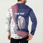 Personalised New Zealand Father's Day Button Sweatshirt Daddy Kiwi Bird Silver Ferns