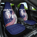Personalised New Zealand Father's Day Car Seat Cover Daddy Kiwi Bird Silver Ferns