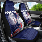 Personalised New Zealand Father's Day Car Seat Cover Daddy Kiwi Bird Silver Ferns