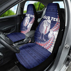 Personalised New Zealand Father's Day Car Seat Cover Daddy Kiwi Bird Silver Ferns