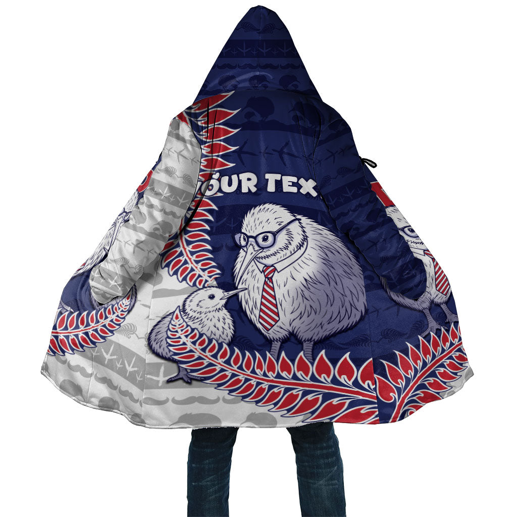 Personalised New Zealand Father's Day Cloak Daddy Kiwi Bird Silver Ferns