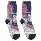 Personalised New Zealand Father's Day Crew Socks Daddy Kiwi Bird Silver Ferns