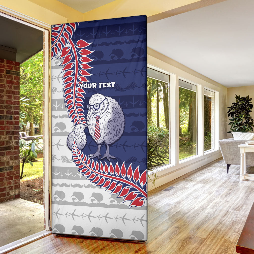 Personalised New Zealand Father's Day Door Cover Daddy Kiwi Bird Silver Ferns
