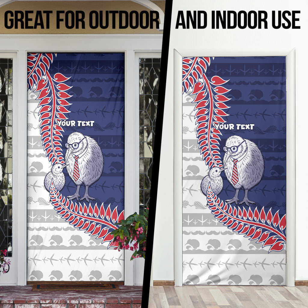 Personalised New Zealand Father's Day Door Cover Daddy Kiwi Bird Silver Ferns