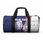 Personalised New Zealand Father's Day Duffle Bag Daddy Kiwi Bird Silver Ferns