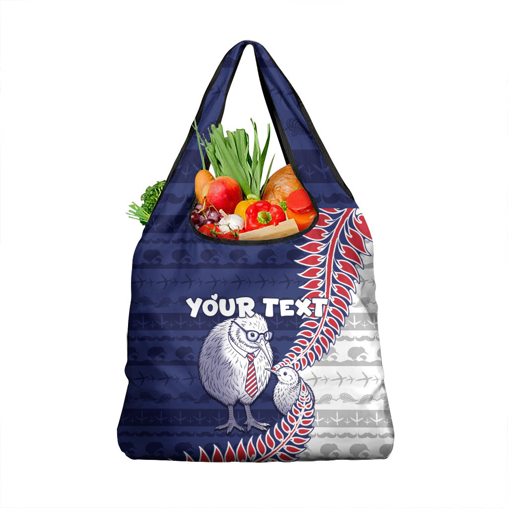 Personalised New Zealand Father's Day Grocery Bag Daddy Kiwi Bird Silver Ferns