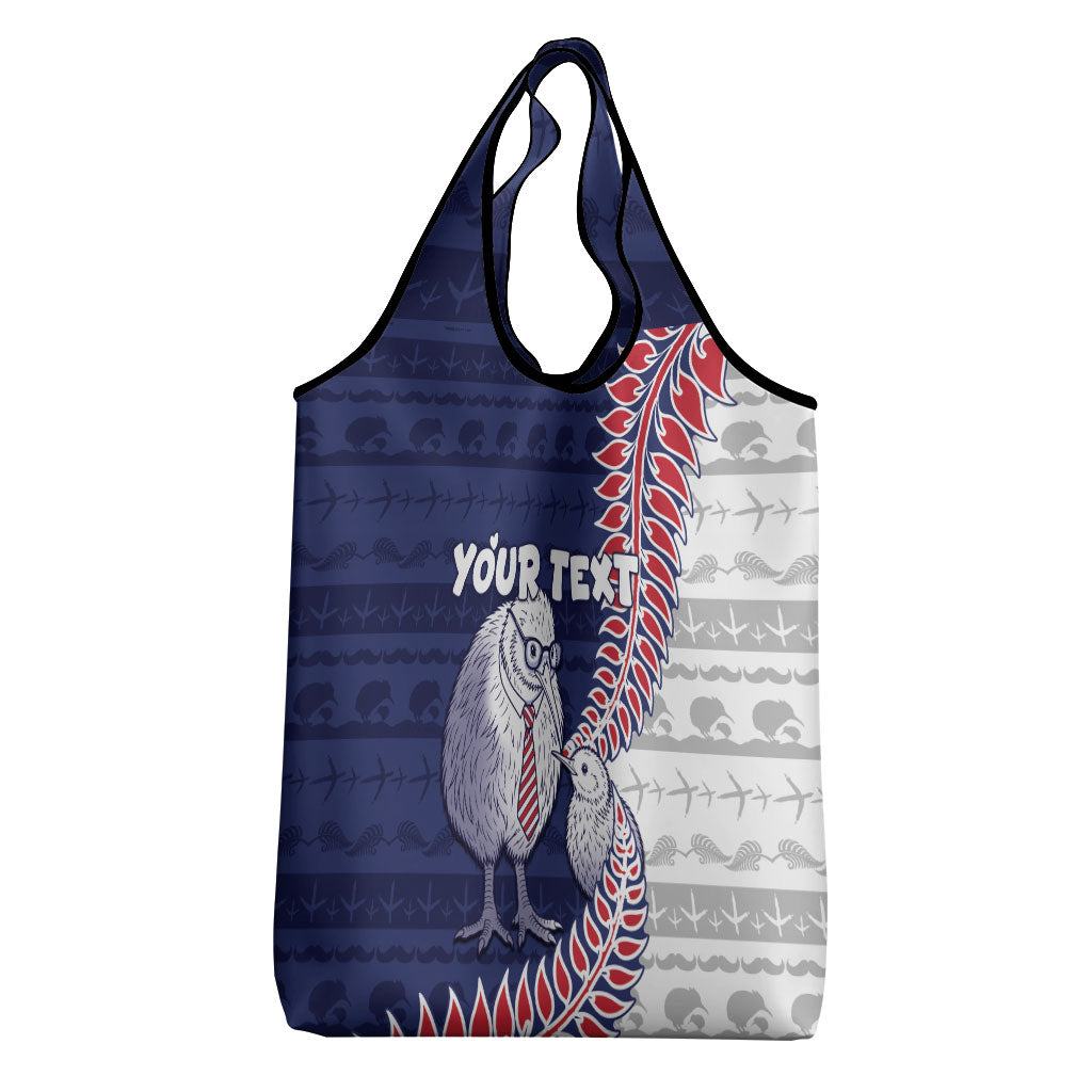 Personalised New Zealand Father's Day Grocery Bag Daddy Kiwi Bird Silver Ferns