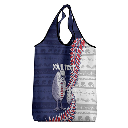 Personalised New Zealand Father's Day Grocery Bag Daddy Kiwi Bird Silver Ferns