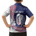 Personalised New Zealand Father's Day Kid Hawaiian Shirt Daddy Kiwi Bird Silver Ferns