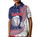 Personalised New Zealand Father's Day Kid Polo Shirt Daddy Kiwi Bird Silver Ferns