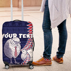 Personalised New Zealand Father's Day Luggage Cover Daddy Kiwi Bird Silver Ferns