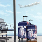 Personalised New Zealand Father's Day Luggage Cover Daddy Kiwi Bird Silver Ferns