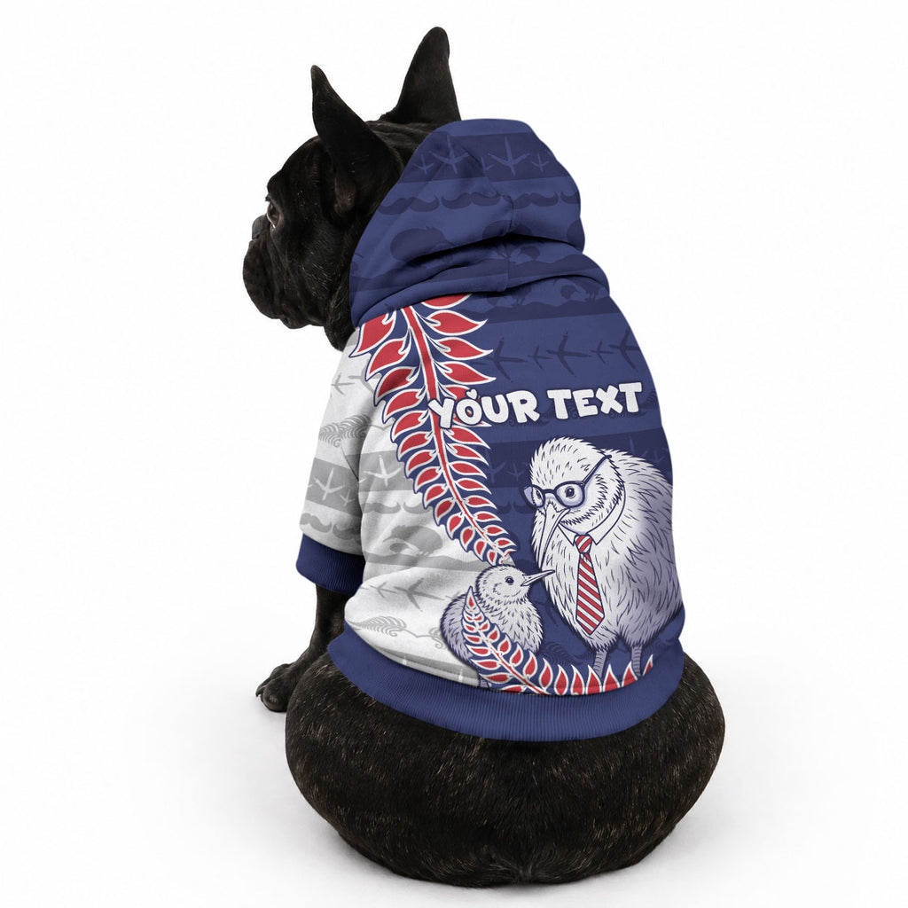 Personalised New Zealand Father's Day Pet Hoodie Daddy Kiwi Bird Silver Ferns