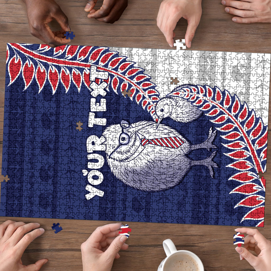 Personalised New Zealand Father's Day Puzzle Daddy Kiwi Bird Silver Ferns