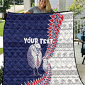 Personalised New Zealand Father's Day Quilt Daddy Kiwi Bird Silver Ferns