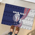 Personalised New Zealand Father's Day Rubber Doormat Daddy Kiwi Bird Silver Ferns