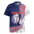 Personalised New Zealand Father's Day Rugby Jersey Daddy Kiwi Bird Silver Ferns