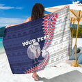 Personalised New Zealand Father's Day Sarong Daddy Kiwi Bird Silver Ferns