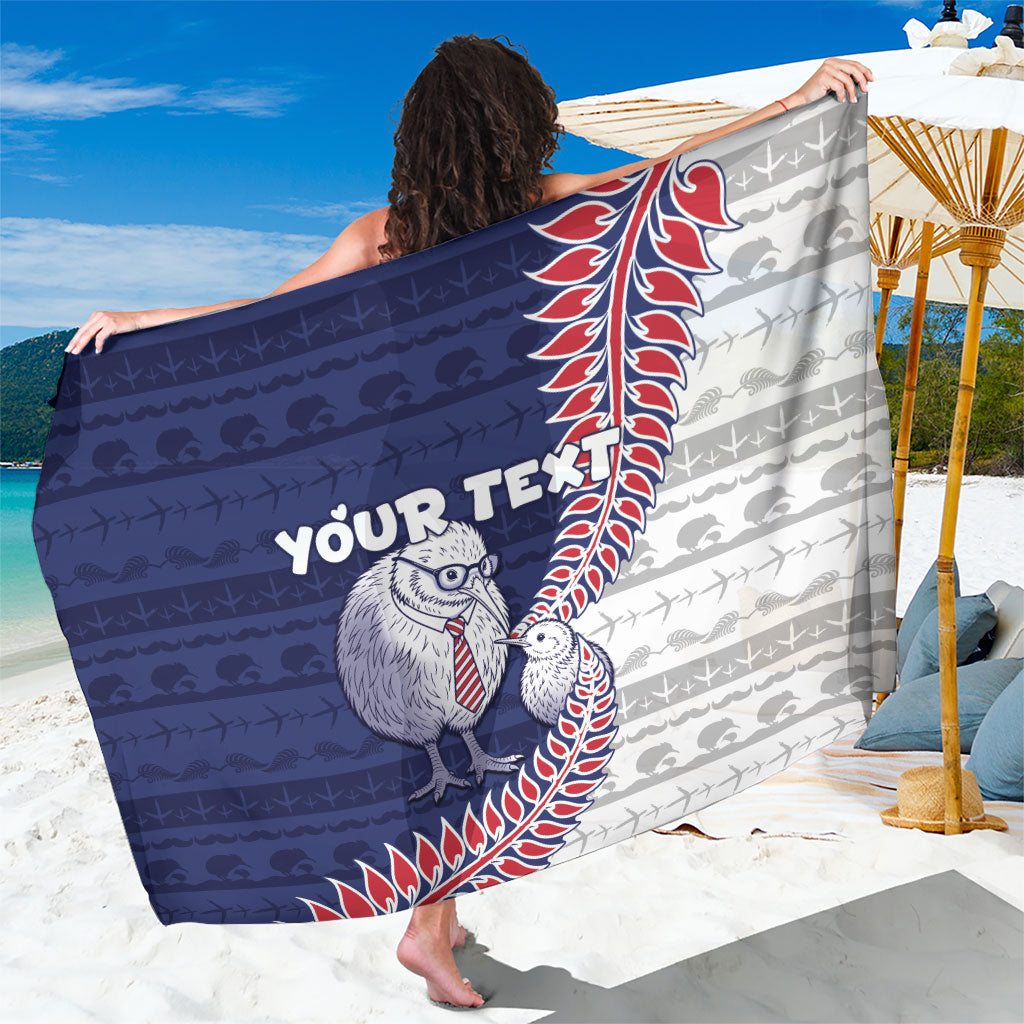 Personalised New Zealand Father's Day Sarong Daddy Kiwi Bird Silver Ferns