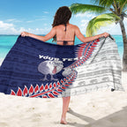 Personalised New Zealand Father's Day Sarong Daddy Kiwi Bird Silver Ferns