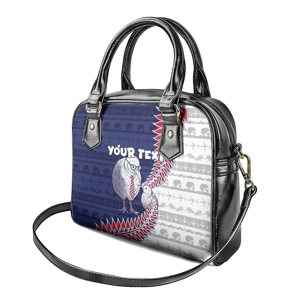 Personalised New Zealand Father's Day Shoulder Handbag Daddy Kiwi Bird Silver Ferns