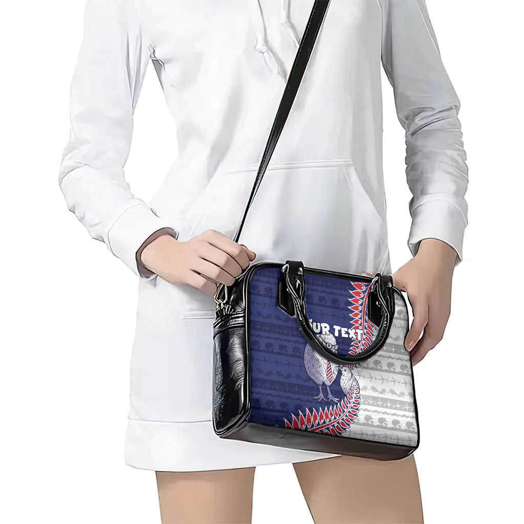 Personalised New Zealand Father's Day Shoulder Handbag Daddy Kiwi Bird Silver Ferns