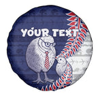 Personalised New Zealand Father's Day Spare Tire Cover Daddy Kiwi Bird Silver Ferns