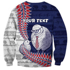 Personalised New Zealand Father's Day Sweatshirt Daddy Kiwi Bird Silver Ferns