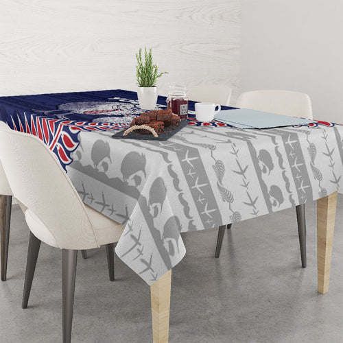 Personalised New Zealand Father's Day Tablecloth Daddy Kiwi Bird Silver Ferns