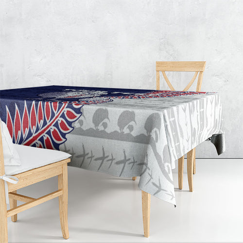 Personalised New Zealand Father's Day Tablecloth Daddy Kiwi Bird Silver Ferns