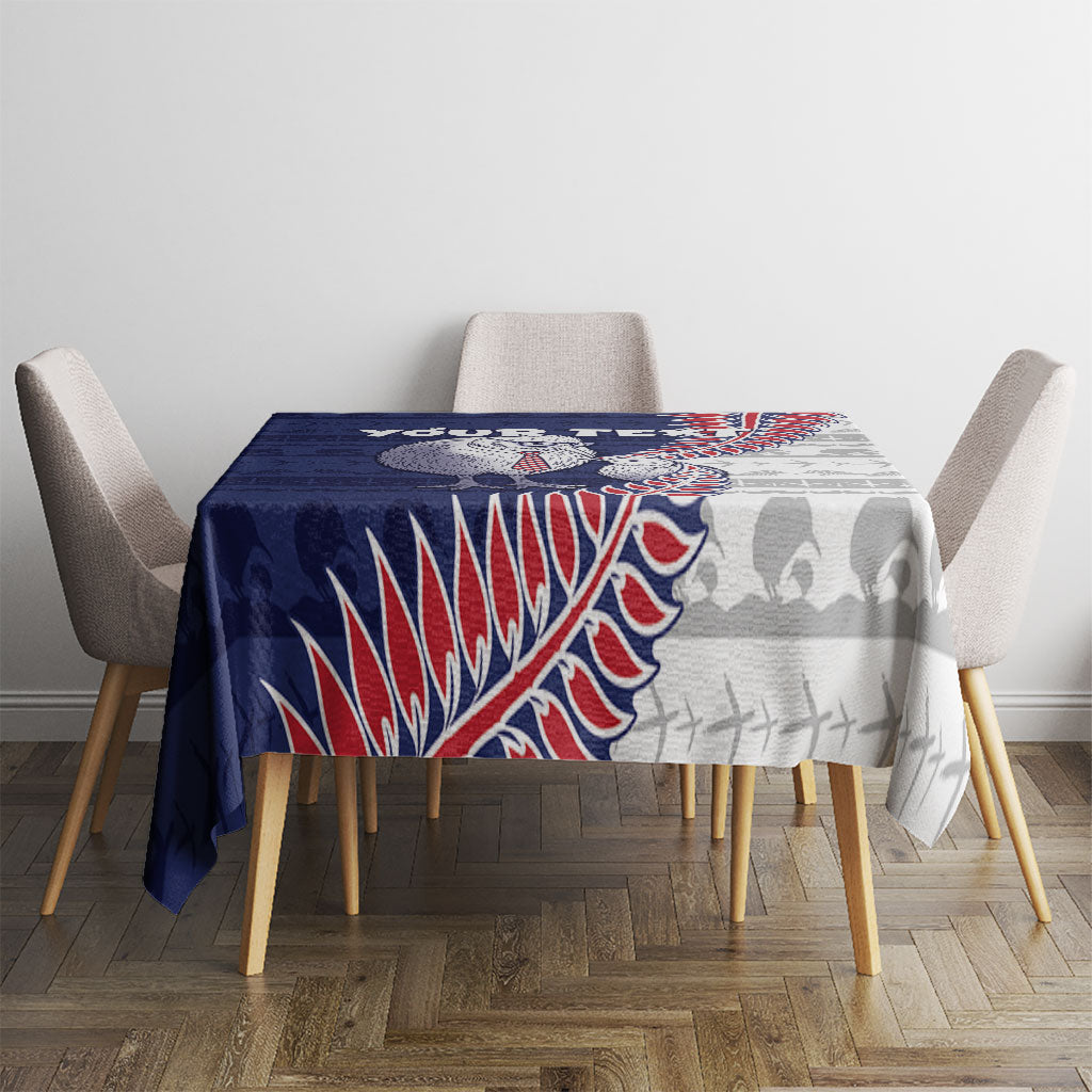 Personalised New Zealand Father's Day Tablecloth Daddy Kiwi Bird Silver Ferns