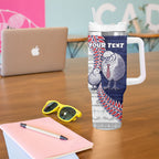 Personalised New Zealand Father's Day Tumbler With Handle Daddy Kiwi Bird Silver Ferns