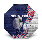 Personalised New Zealand Father's Day Umbrella Daddy Kiwi Bird Silver Ferns