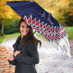 Personalised New Zealand Father's Day Umbrella Daddy Kiwi Bird Silver Ferns