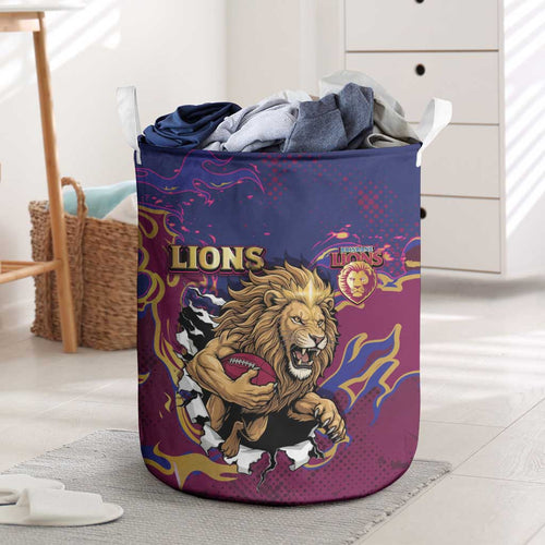 Brisbane Maroon Laundry Basket Lions Blazing Fire