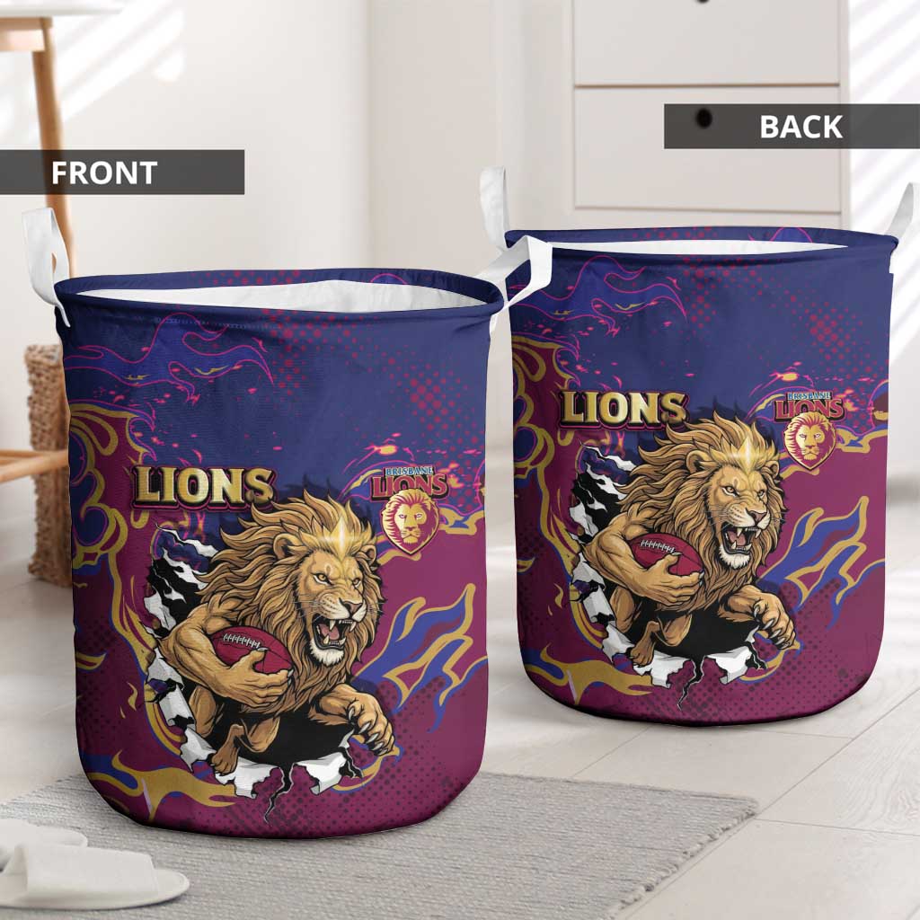 Brisbane Maroon Laundry Basket Lions Blazing Fire