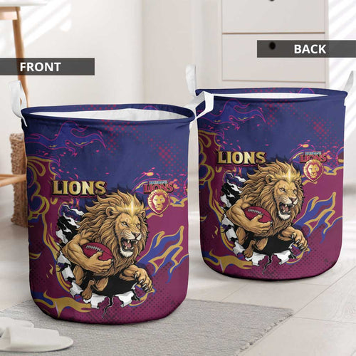 Brisbane Maroon Laundry Basket Lions Blazing Fire