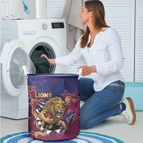 Brisbane Maroon Laundry Basket Lions Blazing Fire